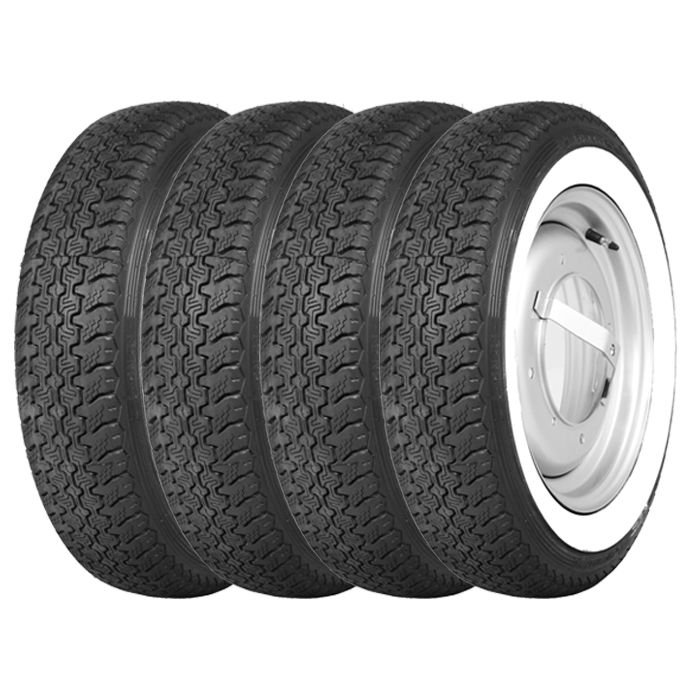 Roues Fiat 500 avec Pneus Flancs Blancs