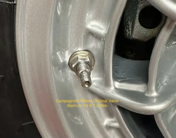 Ferrari Dino Original Metal Valve Stem on 14 X 7.5 Campagnola Wheels