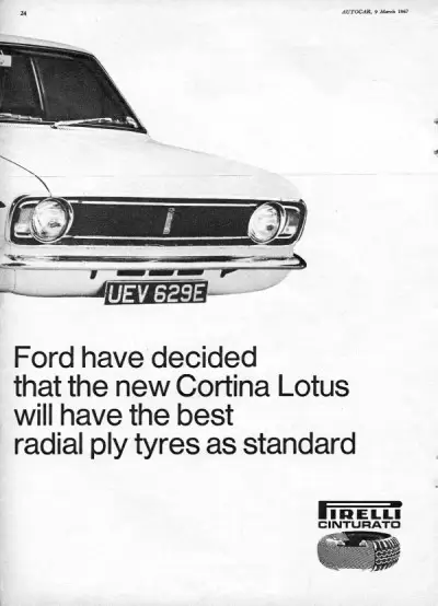155 R 13 Tyres - Ford Cortina Lotus on PIRELLI CINTURATO CA67 Tyres