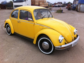 VW with 155x15 Whitewall Tyres