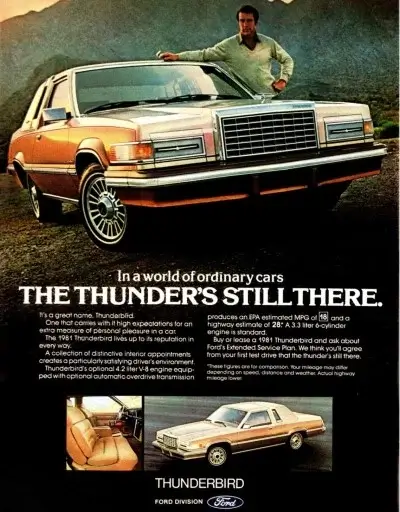 Click to enlarge 1981 Ford Thunderbird Publicité